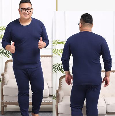 Зимнее мужское 7XL теплое термобелье мужское свободное эластичное однотонное топы и штаны комплект