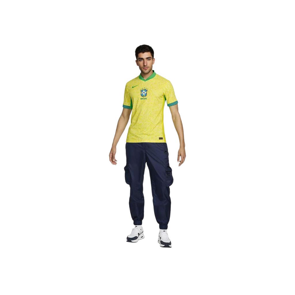 Nike Бразилия 2024 Match Home ADV Аутентичный трикотаж Динамичный желтый/лимонный шифон/зеленая искра Мужская уличная одежда FJ4270-706
