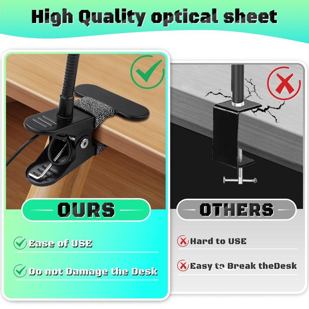 360°Flexible Gooseneck Magnifying Glass with Light 5X Lighted Desk Lamp Night Clip  Jewelry Making