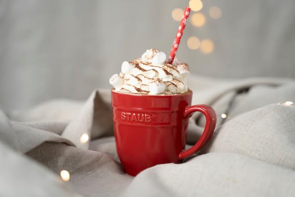 Керамическая кружка Staub объемом 350 мл, безопасная для использования в микроволновой печи, японская керамическая кружка «Вишня» [Авторизованный продукт] 40508-565