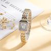 Женские модные квадратные часы с римскими цифрами, полностью инкрустированные кристаллами, со стальным ремешком, кварцевые