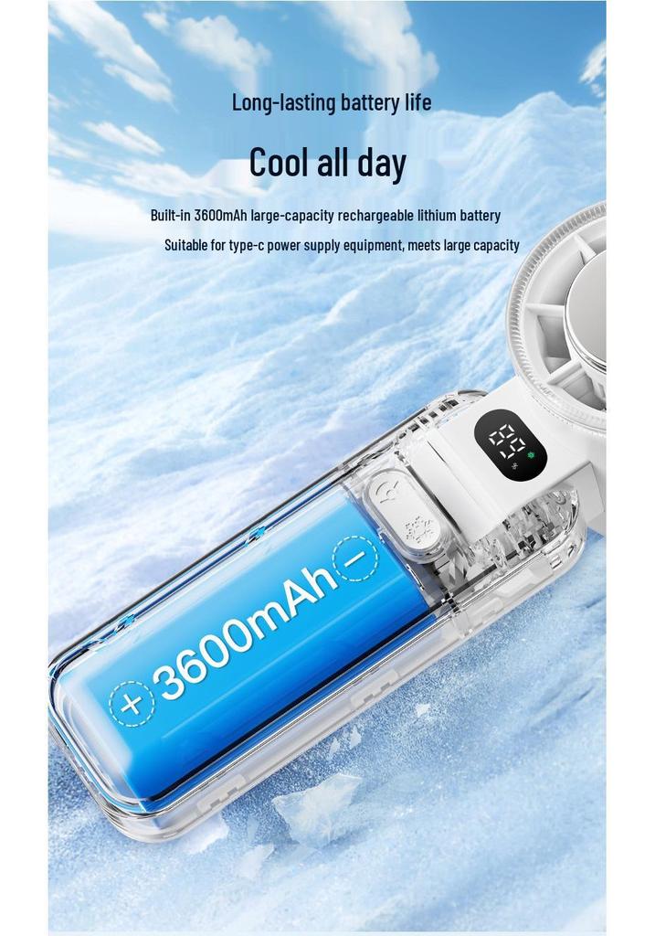 100-Speed USB Portable Mini Cooling Fan - High-Speed Folding Handheld Design