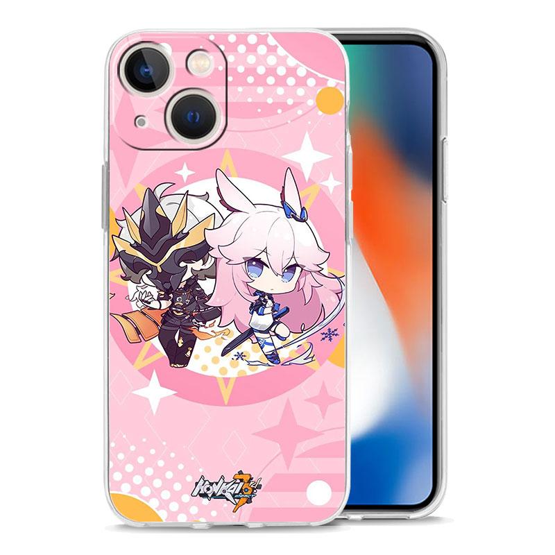 Роскошный чехол для iPhone 15 14 13 12 11 Pro Max X Xs XR 7 8 Plus Бампер Чехлы для телефона Прозрачная ТПУ крышка Милый Honkai Impact 3rd Игра