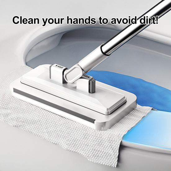 Ленивая швабра из нержавеющей стали с эргономичной ручкой, швабра для мытья пола с 2 абсорбирующими вельветовыми насадками, средство для мытья пола