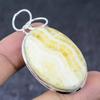 Yellow Septarian Gemstone Handmade 925 Sterling Silver Gift Pendant 2.25" U8L50