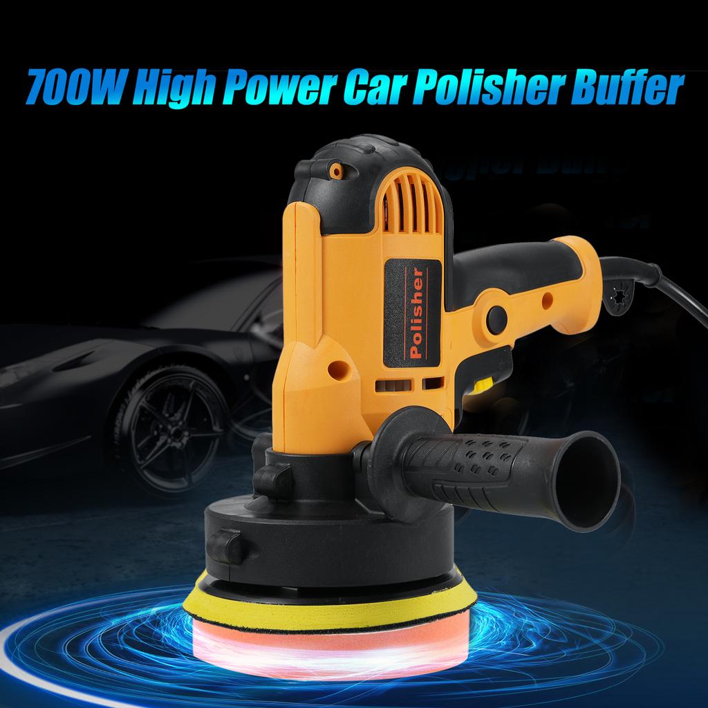 5-дюймовый набор для электрической полировки автомобиля 700 Вт Автомобильная полировальная машина 600 3700 об/мин с регулируемой скоростью и вспомогательной рукояткой
