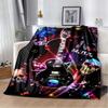 Tropical Beach Electric Guitar Print Flannel Blanket, Palm Tree & Amp Throw Blanket