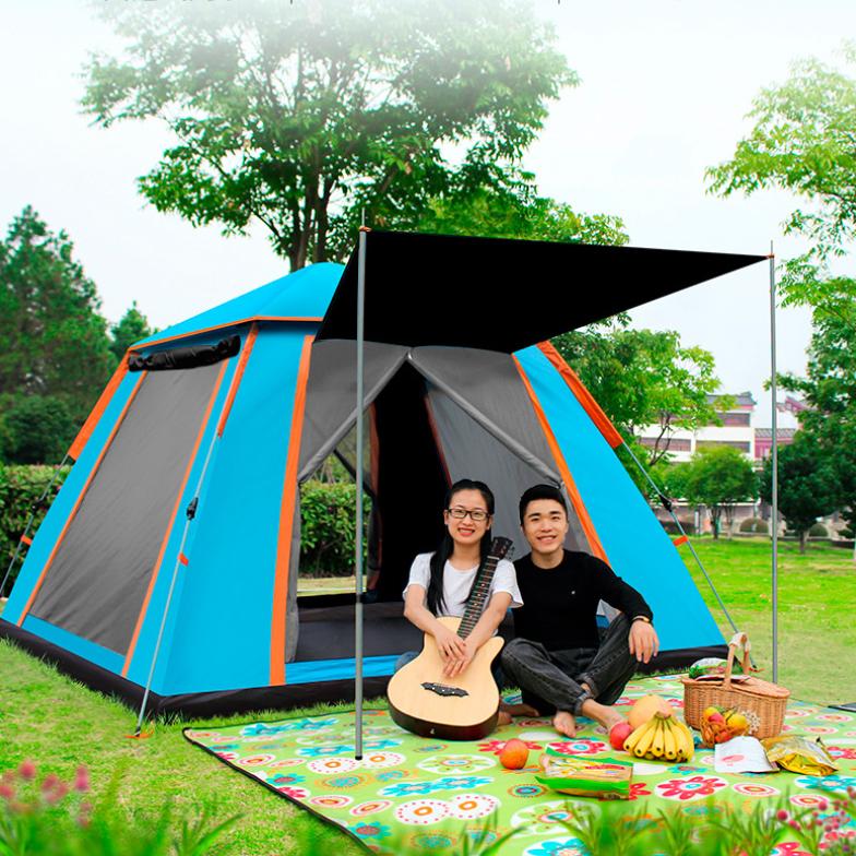 4-5 человек, уличная автоматическая палатка, двухслойная водонепроницаемая палатка для кемпинга и пешего туризма, 4 сезона, уличные большие семейные палатки