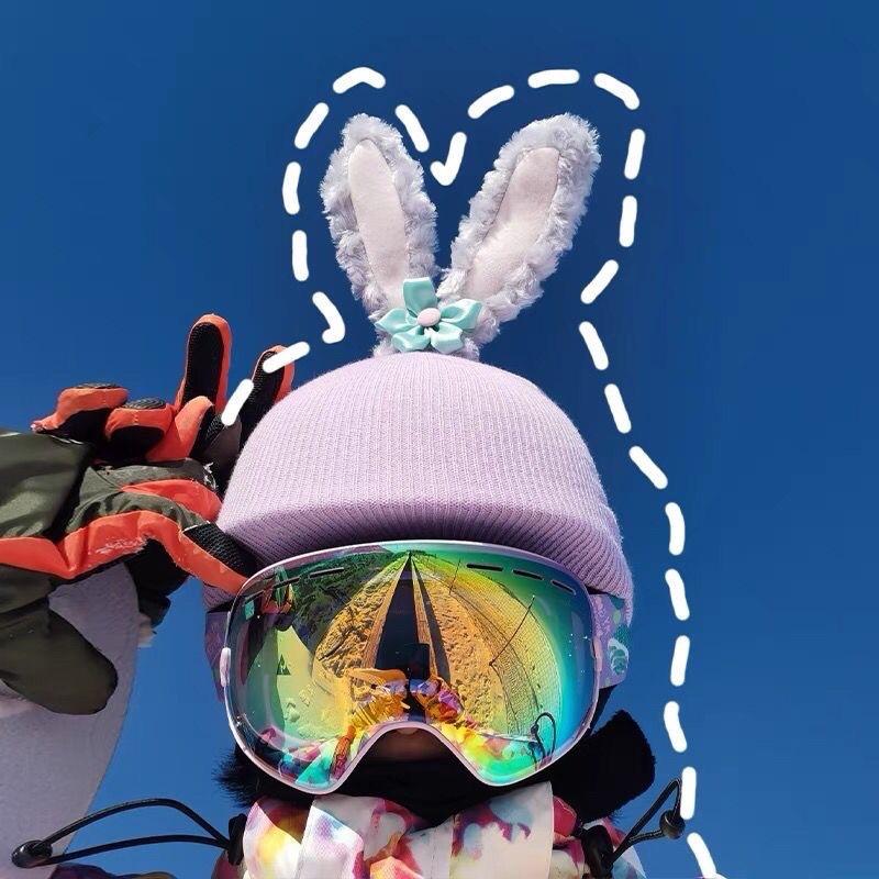 Ski Helmet Hat Cover Cute Cartoon Cat Ears Baby Same Single and Double Board Battery Helmet Cover Unisex