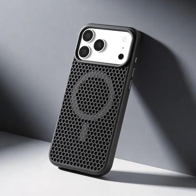 Дышащая сотовая сетка для чехла Magsafe для iPhone 17 Air 16 15 14 13 12 Pro Max Plus, сплав, магнитная, жесткая задняя крышка из ПК