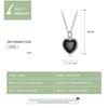 Real 925 Sterling Silver Black Heart Love Pendant Vintage Necklace Women Statement Collares Jewelry Gift Noble