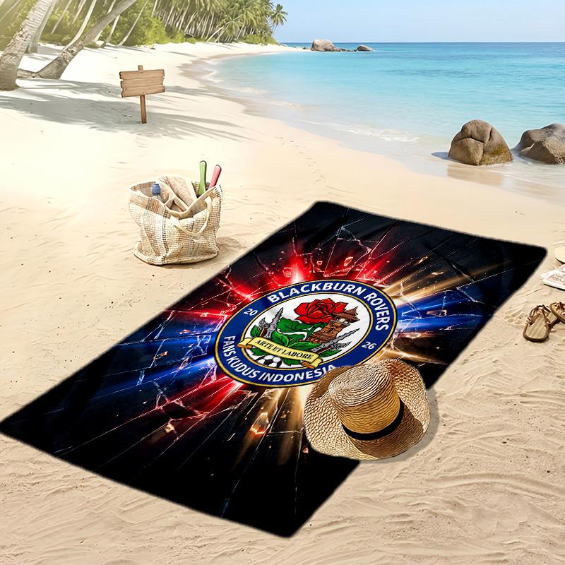 Blackburn Rovers Football Print Beach Towel, Large Soft Quick Dry Towel for Beach Camping Swimming