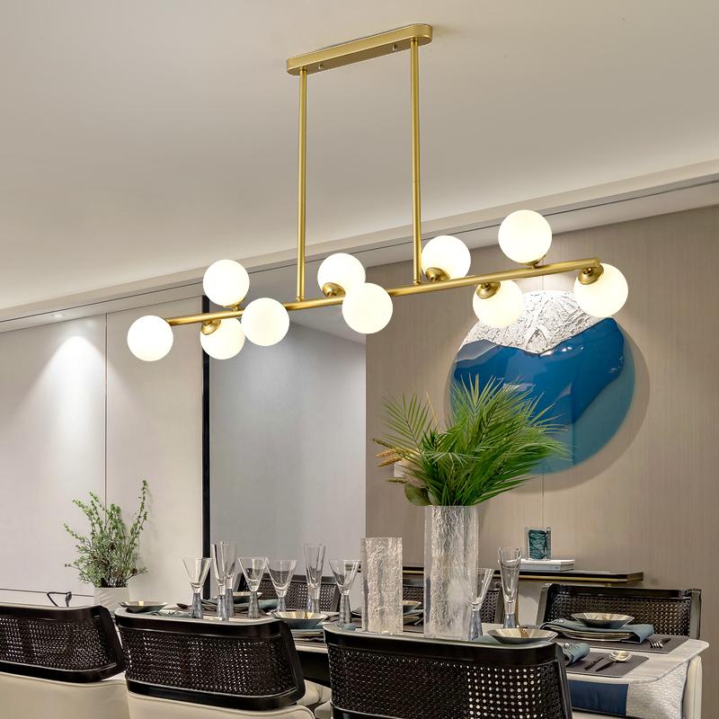 Dining Room Ceiling Chandelier Suspension Horizontal Glass Balls Chandeliers Kitchen Hanging Lamp Office Front Desk Lights