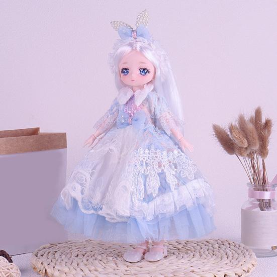 30CM 1/6 Ball Jointed Doll with Clothes Princess Lolita Dress BJD Doll Collectable Posable Action Figure Dress Up Doll Toy Girls Birthday Gift