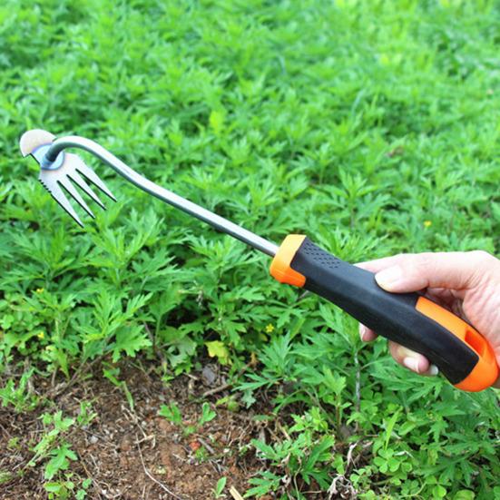 [Волшебный инструмент для прополки - прочный материал] Ручка инструмента для прополки изготовлена ​​из высококачественной марганцевой стали, которая износостойка, имеет высокую твердость и