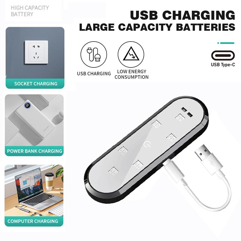 Car Door Lights LED Welcome Light Flash Lamp Magnetic Control USB Charging Auto Open Door Anti-collision Emergency Signal Lamp