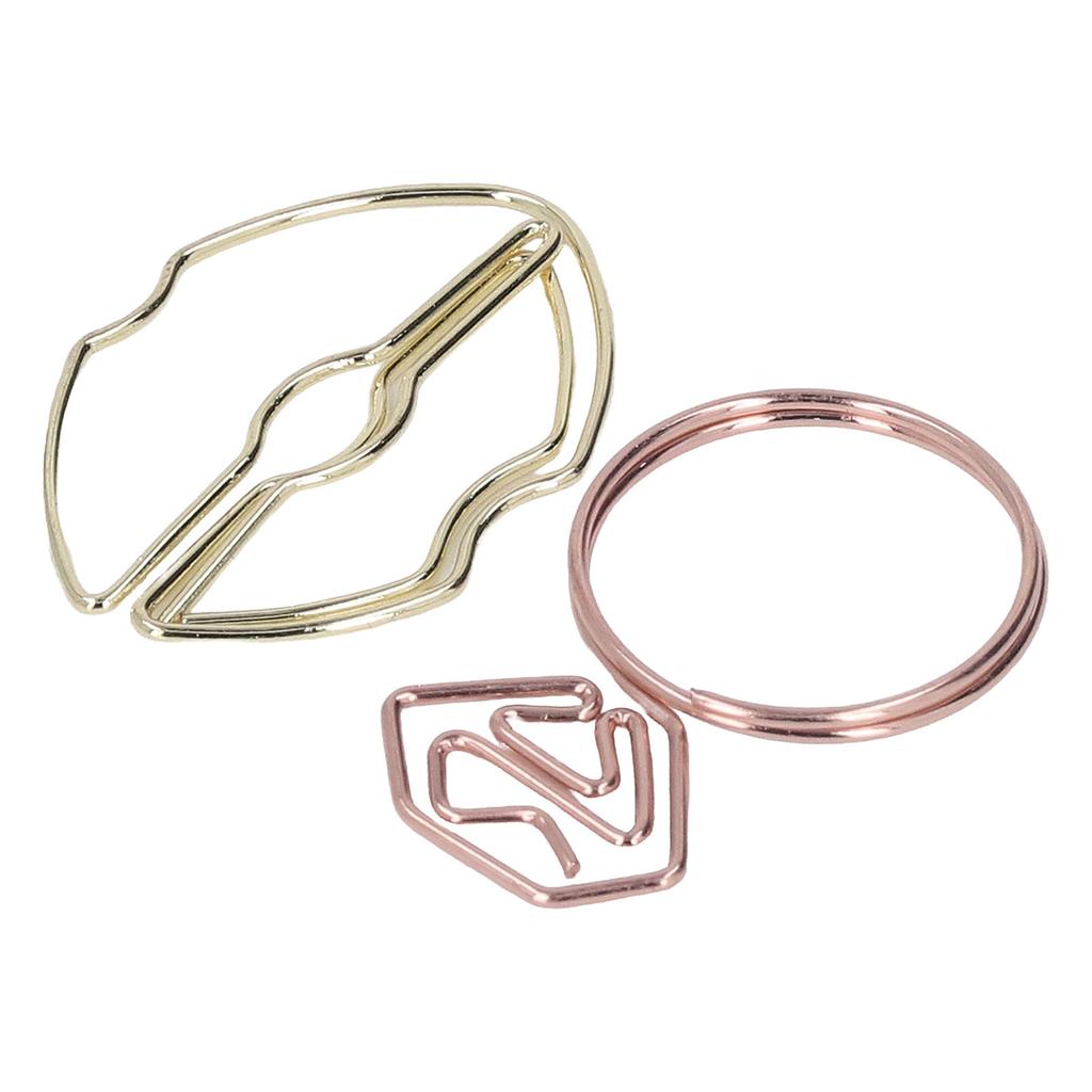 100 шт. Металлические скрепки для бумаги Губы Кольца Форма Нескользящие Портативные Милые Скрепки для Файлового Классификатора