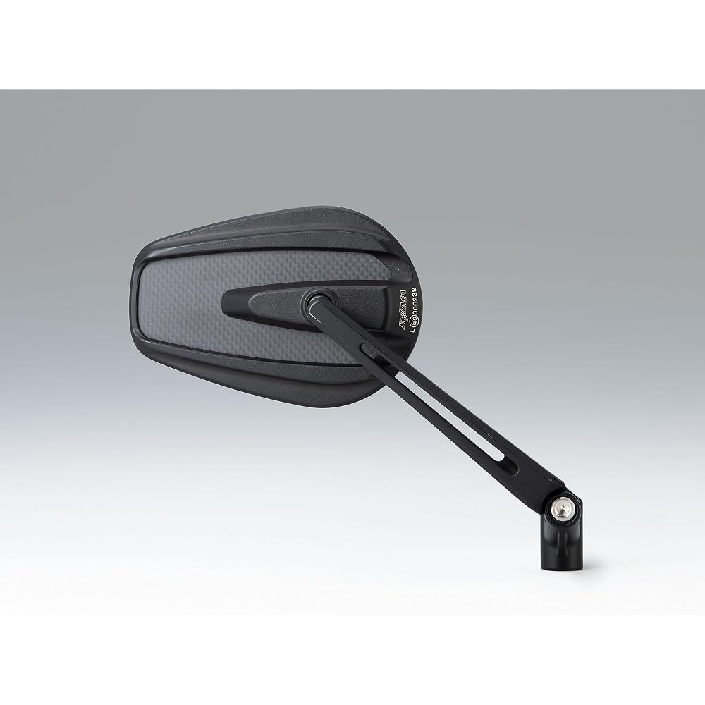 Kijima TECH11 Oval Edge Aluminum Mirror Black/Carbon ECE Certified Universal Short Stem Compatible with Left and Right 203-8090