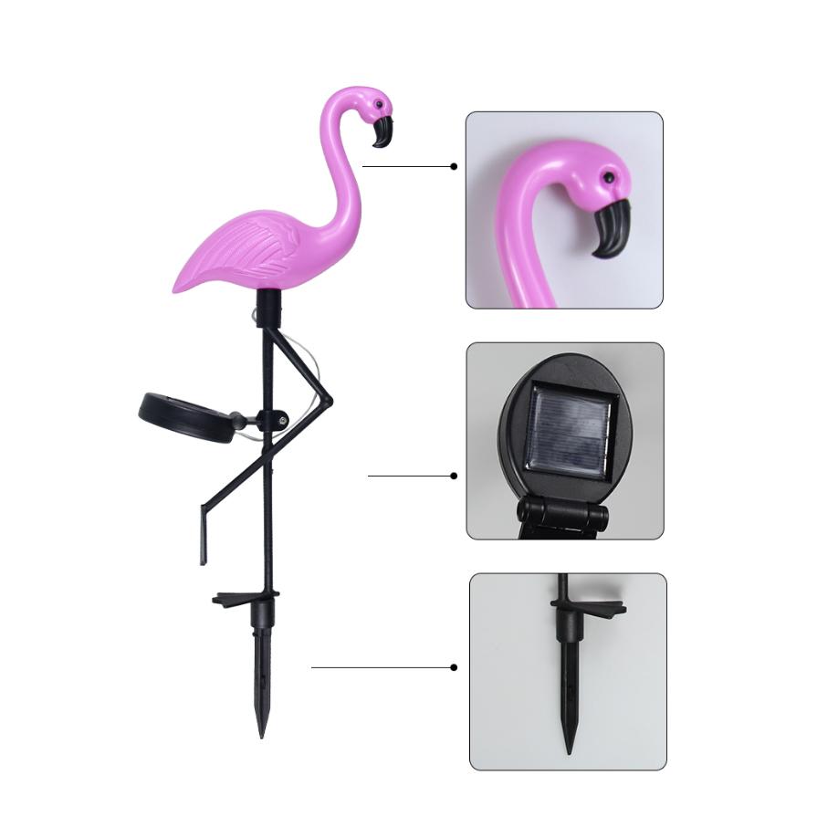 Group Solar Flamingo Light Purple Flamingo Garden Decoration Lamp LED Outdoor Waterproof Ground Lawn Light Patio Walkway Lamp