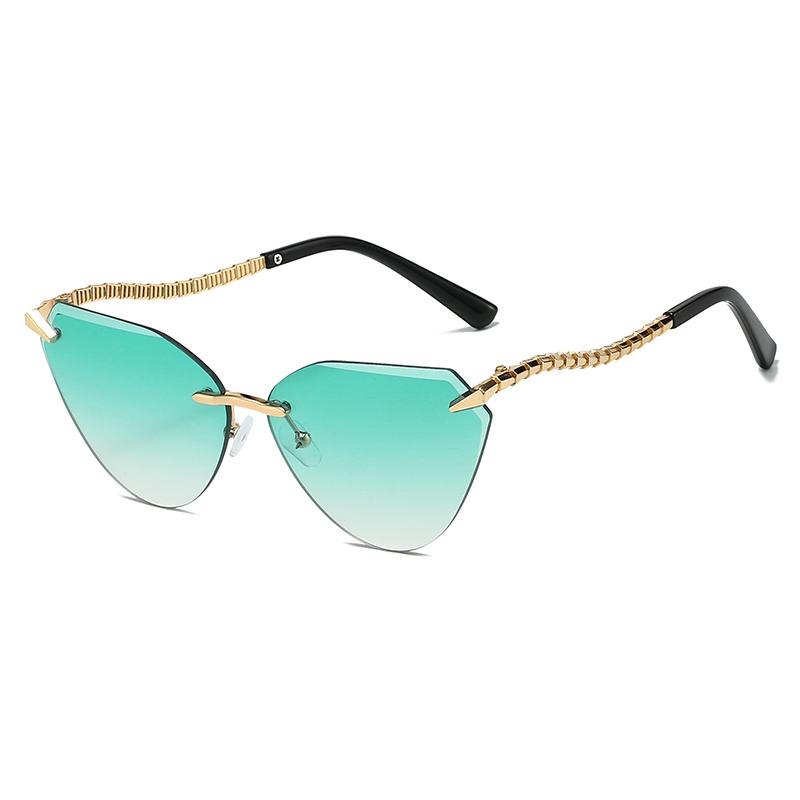 Fashion Sexy Cat Eye Metal Sunglasses Women Men Luxury Gradient Brand Sun Glasses Outdoor Travel Shopping Lady Man Eyewear UV400