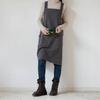 Simple Pocket Apron Cotton Household Waterproof Apron Durable Unisex Work Clothes  Coffee Shop