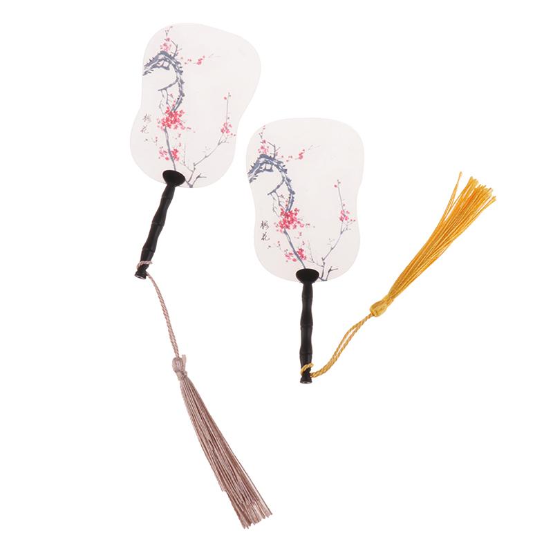 2Pcs 1:12 Dollhouse Miniture Simulation Palm-Leaf Fan Model Toy Home Decoration Accessories