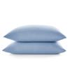 Set of 2 "Drift" Pure Cotton Dyed Washed Pillowcases 57 Threads/cm² All Sizes - Soft Blue - Pillowcases 50 X 70 Cm X 2