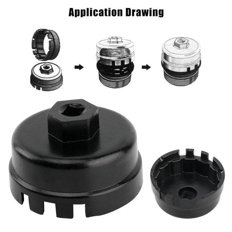 Hat-Type Oil Filter Cap Wrench Aluminum Oil Filter Removal Tool for Toyota Lexus Prius Corolla RAV4 Lightweight Anti-Rust