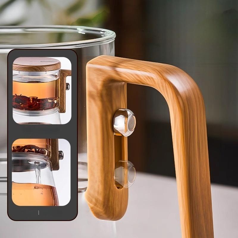 Главная Новый чайник с магнитной присоской Floaty Cup Новый термостойкий стеклянный чайник с магнитной бомбой для разделения воды Чайный набор