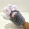 Furry Cosplay Costume Gloves Warm Plush Cat Paw Gloves Cute Cat Claw Mittens  Party