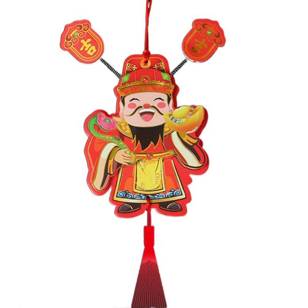 Self-adhesive Shaking Head God Pendant 3D Spring Festival Door Sticker  Kitchen