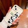 Для iPhone 16 15 14 13 12 11 Pro Max XS Max XR X SE 8 7 мягкий силиконовый чехол с милым рисунком панды для защиты линз