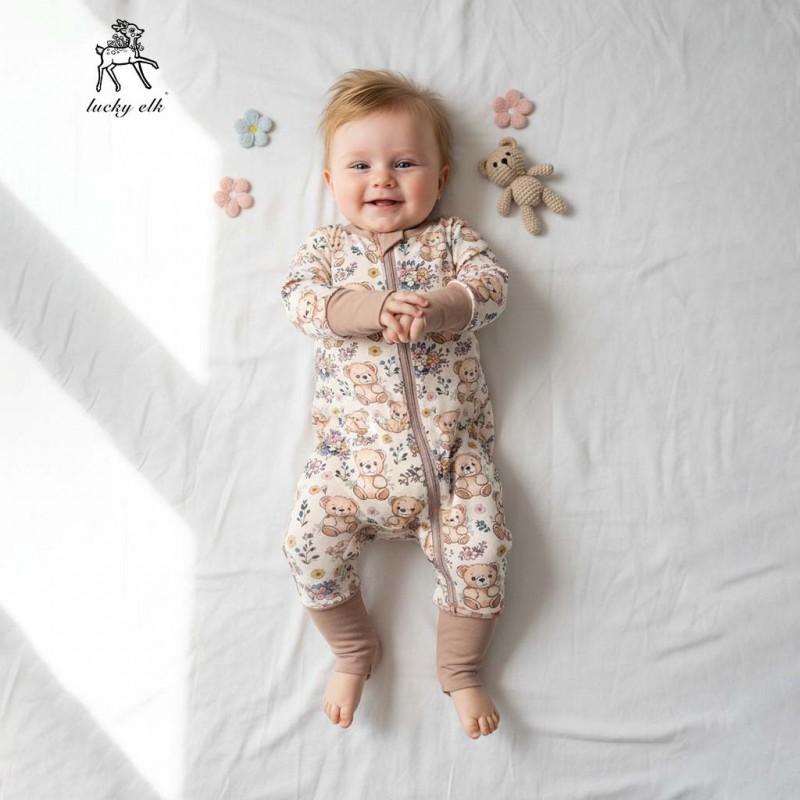Baby Romper Bamboo Fiber Zip Sleepwear Newborn Thin Style
