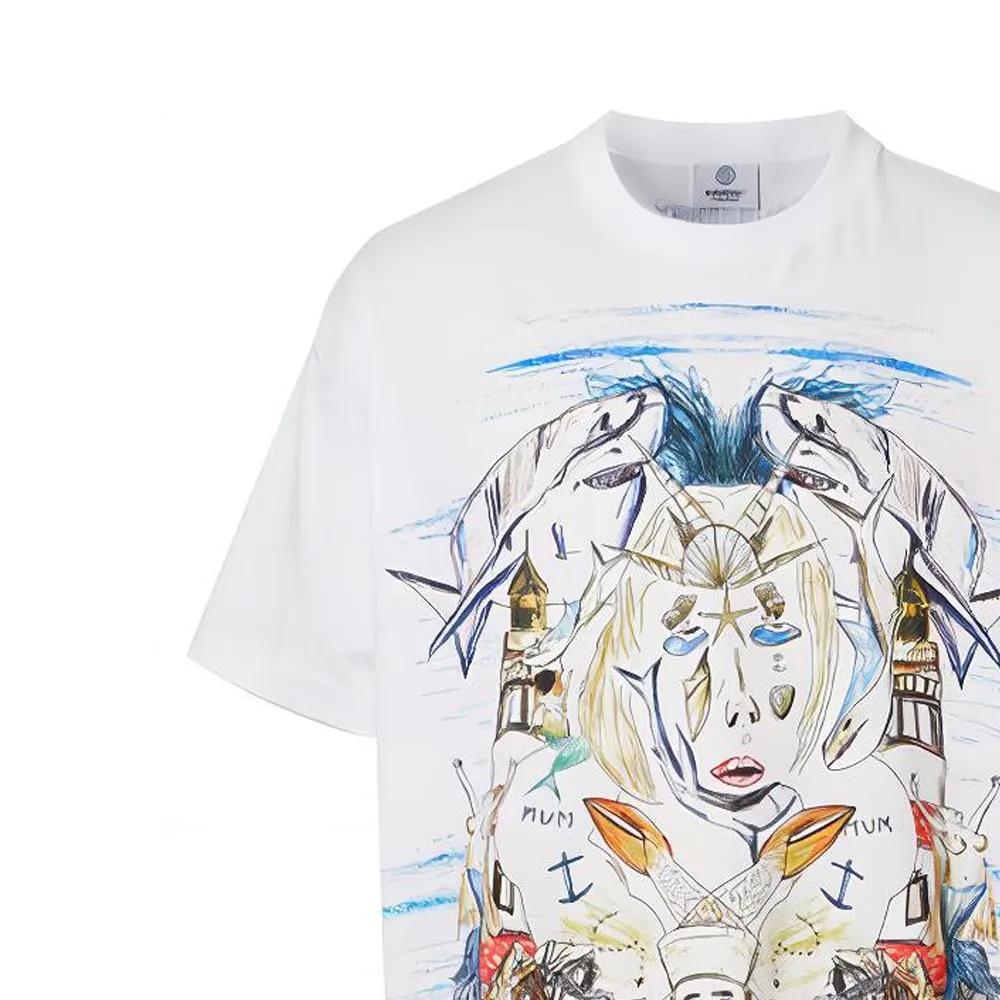 Burberry T Shirts Men's White Crew Neck Moderate (Unisex) T-Shirts 80406811