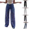 Women's Solid Color Casual Pants Versatile Slim Fit Lace Patchwork Denim Drape Pants