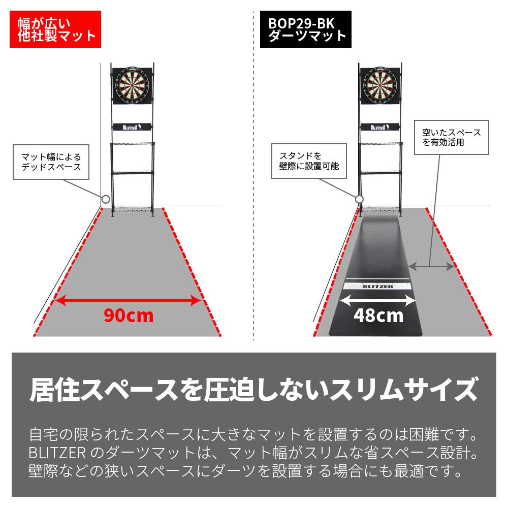 BLITZER С дисплеем медленной линии для обработки твердых и мягких тонких полов на задней стороне [коврик для дротиков] дартс, размер, отрезной, защита, противоскользящий BOP29-BK