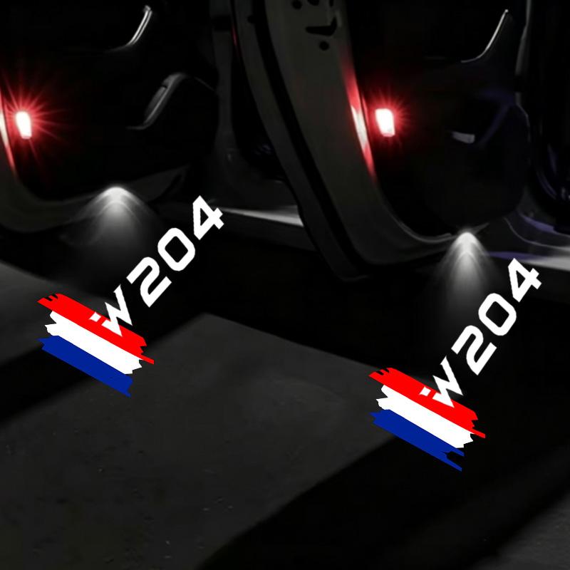 2PCS For Mercedes Benz C Class W204 2010‑2013 C260 LED Car Emblem Door Welcome Light Ghost Shadow Projector Lamps Accessories