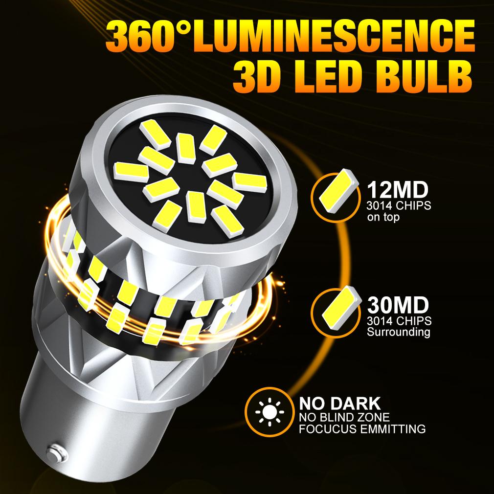 2 шт. P21W Led 1156 BA15S PY21W BAU15S BAY15D P21/5W 1157 Светодиодные лампы T20 7440 W21W WY21W 7443 W21/5W 42SMD Автомобильный указатель поворота Задний тормоз Авто лампа