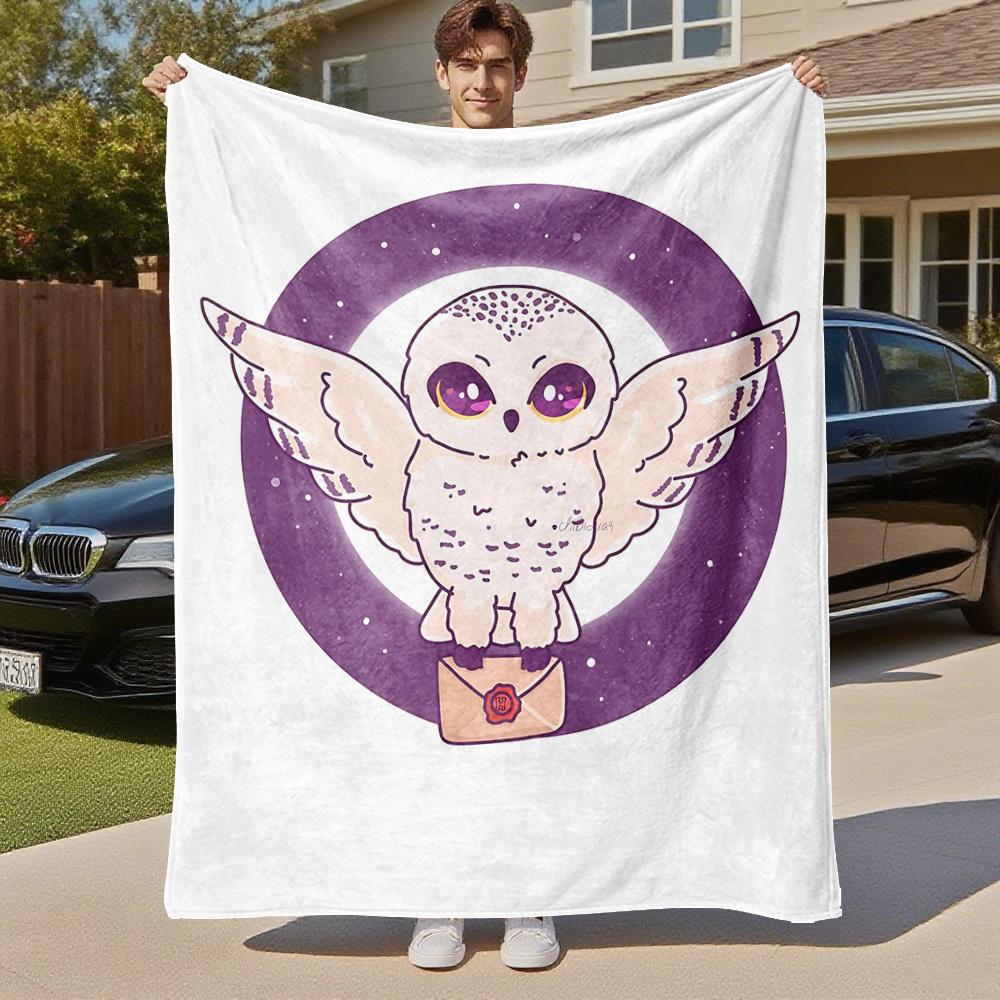 1 шт. Сова Конверт Ночь На Открытом Воздухе Фланелевое Пледовое Одеяло Все Сезоны Мягкое Тепло, Домашний Декор 1031185