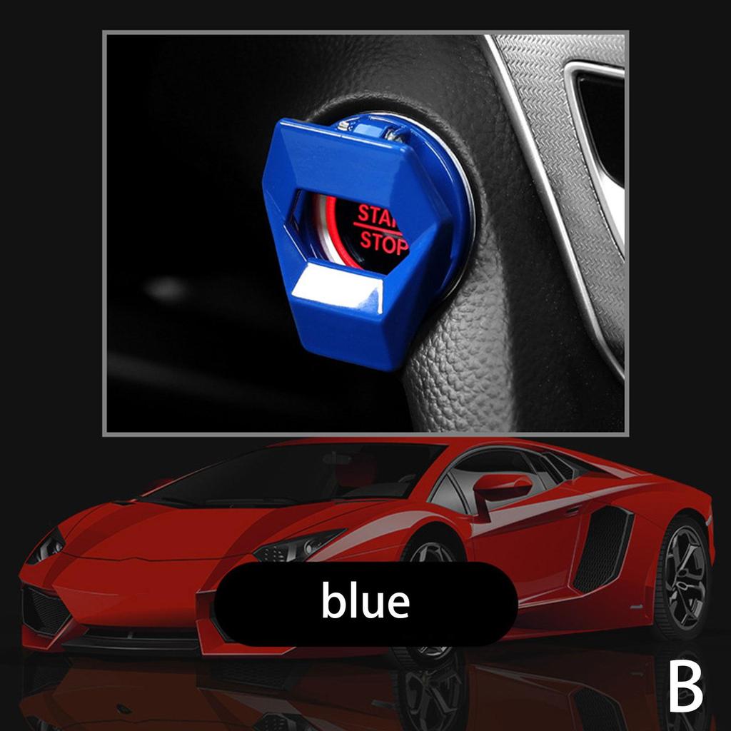 Car Interior One-Key Start Ignition Engine Stop Push Switch Button Protective Cover Sticky Cover Car Interior Decoration