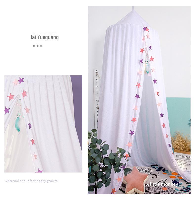 Балдахин для кровати Nordic Princess: Москитная сетка и затемняющая штора для игрушечного домика или уголка для чтения, простая установка.