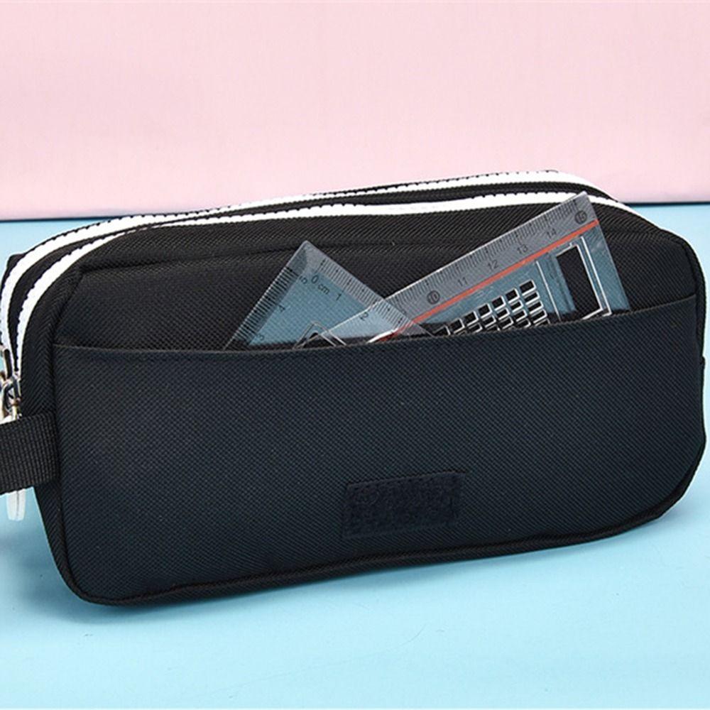 Double Layer Portable Pen Pouch Large Capacity Pen Bag Pencil Case  Stationery Organizer