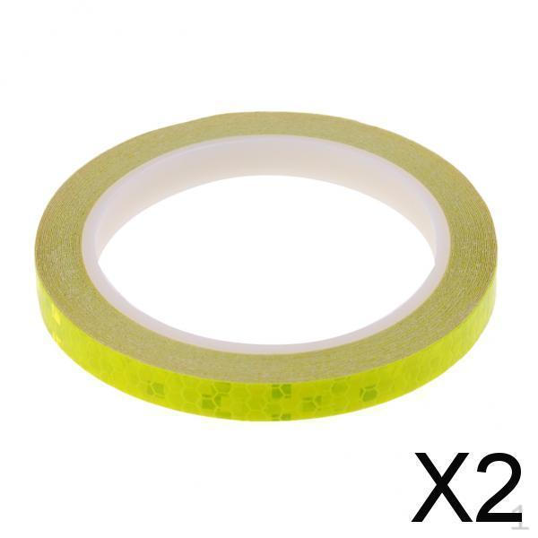 2x Светоотражающие наклейки на обод колеса велосипеда Велосипедная светоотражающая лента Желтая