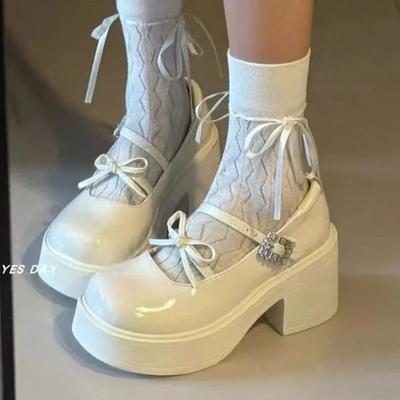 Модные женские туфли 2024 года, брендовые туфли с пряжкой и ремешком, женские туфли на высоком каблуке, модные туфли-бабочки для офиса и карьеры, новые туфли Мэри Джейн с круглым носком