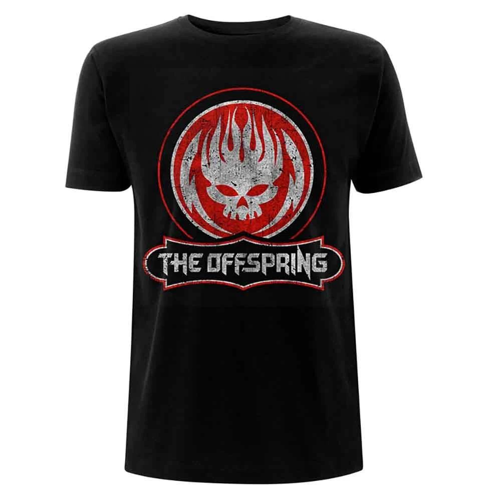 The Offspring 'Distressed Skull' Black T shirt - NEW