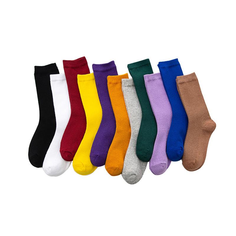 Модные носки ярких цветов, хлопковые уютные студенческие носки для девочек, женские повседневные мягкие носки GZW