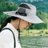 Convenient Dual Fan Solar Fan Hat Breathable UV Protection Wide Brim Sun Cap 3 Speeds Strong Wind Summer Fan Visor Cap Sport