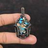Copper Multi Turquoise Pendant Copper Wire Wrapped Pendant Genuine Gemstone Pendant Designer Pendant Engagement Gift Handmade Copper Jewelry