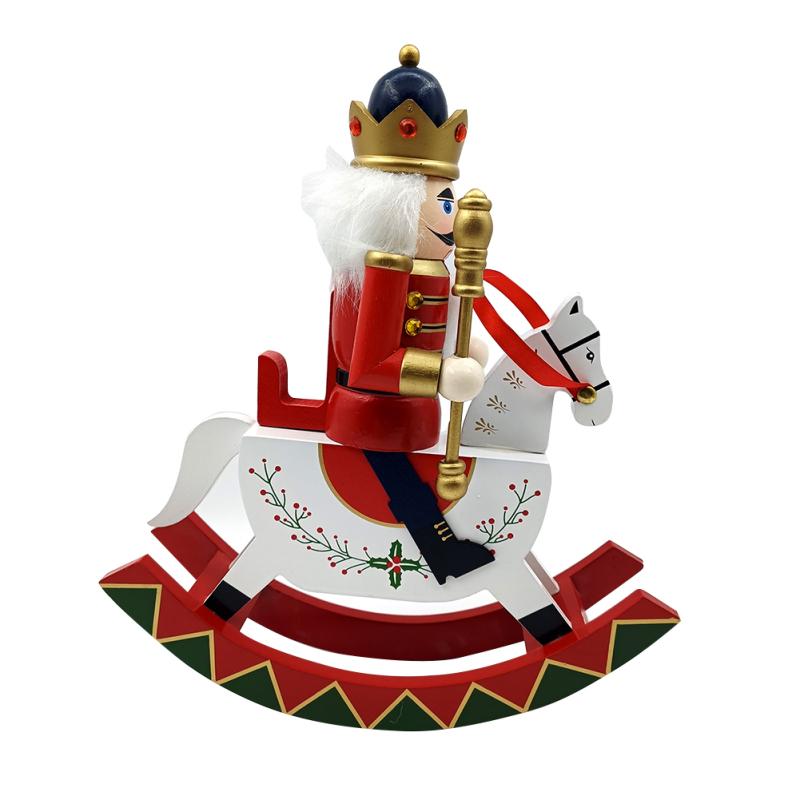 Традиционный деревянный Щелкунчик, лошадка-качалка, украшения, 12-дюймовая фигурка Щелкунчика, мини-кукла всадника