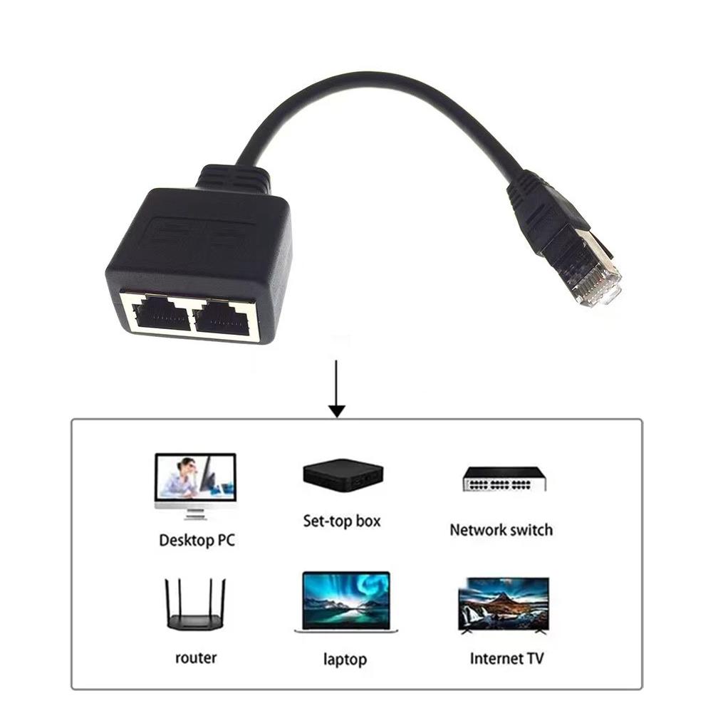 Адаптер интерфейса Ethernet RJ45 2 в 1 1 штекер на 2 разъема расширения LAN Разветвитель-коннектор Кабель F6H7